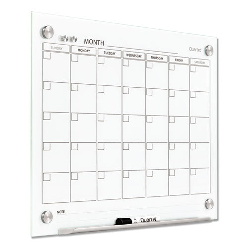 Image of Quartet® GC2418F Infinity Magnetic Glass Calendar Board, Monthly Planning/Scheduling, 24" x 18", White Surface
