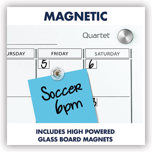 Image of Quartet® GC2418F Infinity Magnetic Glass Calendar Board, Monthly Planning/Scheduling, 24" x 18", White Surface