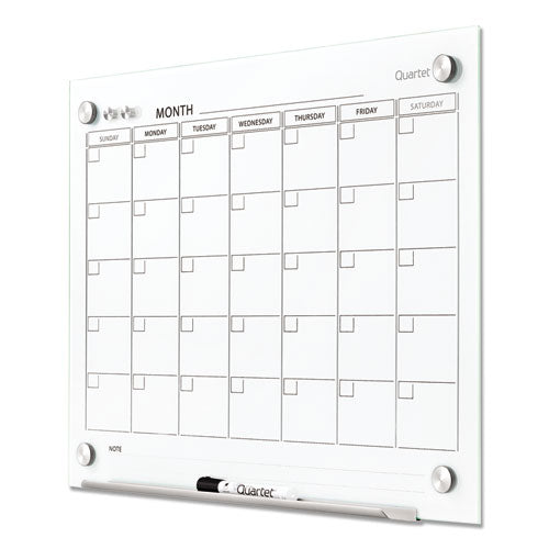 Image of Quartet® GC2418F Infinity Magnetic Glass Calendar Board, Monthly Planning/Scheduling, 24" x 18", White Surface