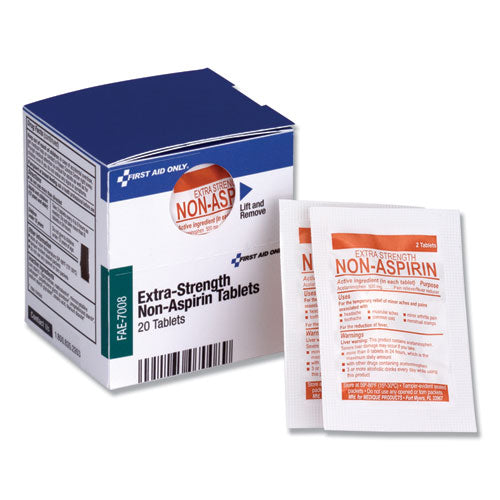 Image of First Aid Only FAE-7008 Refill for SmartCompliance General Business Cabinet, Non-Aspirin Tablets, 20 Tablets