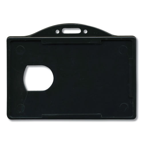 Image of Advantus 75656 ID Card Holders, Horizontal, Black 3.68" x 2.38" Holder, 3.38" x 2.13" Insert, 25/Pack