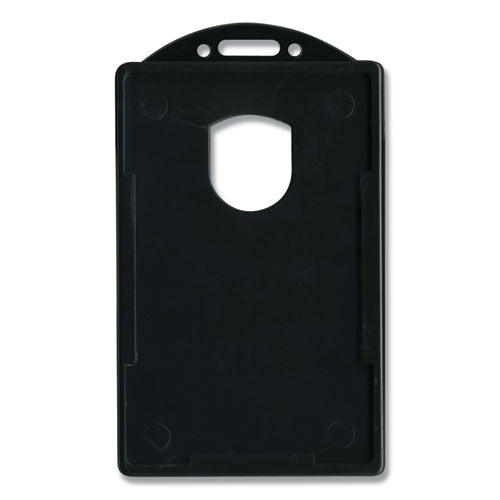 Image of Advantus 75657 ID Card Holders, Vertical, Black 2.38" x 3.68" Holder, 2.13" x 3.38" Insert, 25/Pack