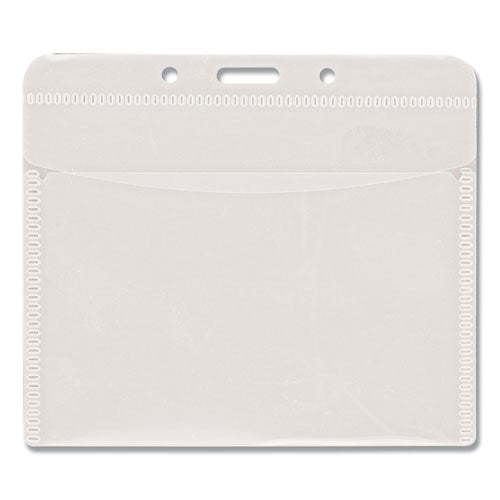 Image of Advantus 75603 PVC-Free Badge Holders, Horizontal, Clear 4.5" x 4" Holder, 4.13" x 3.25" Insert, 50/Pack
