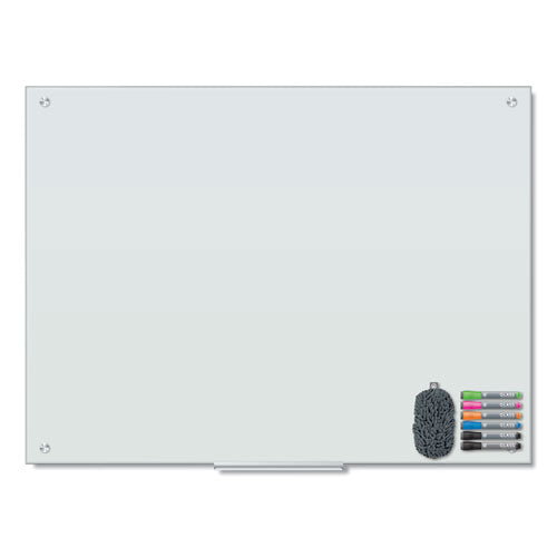 Image of U Brands 3972U00-01 Magnetic Glass Dry Erase Board Value Pack, 48" x 36" (Actual Size: 47" x 35"), Frosted White Surface
