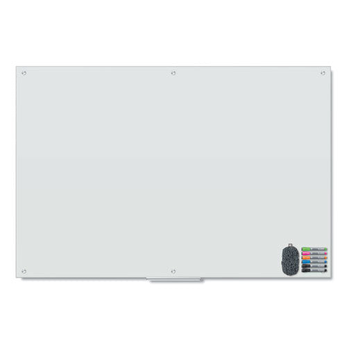 Image of U Brands 3974U00-01 Magnetic Glass Dry Erase Board Value Pack, 72" x 48" (Actual Size: 70" x 47"), Frosted White Surface