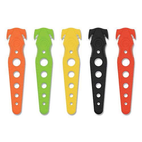 Image of Westcott® Safety Cutter, 1.2" Blade, 5.75" Plastic Handle, Assorted, 5/Pack