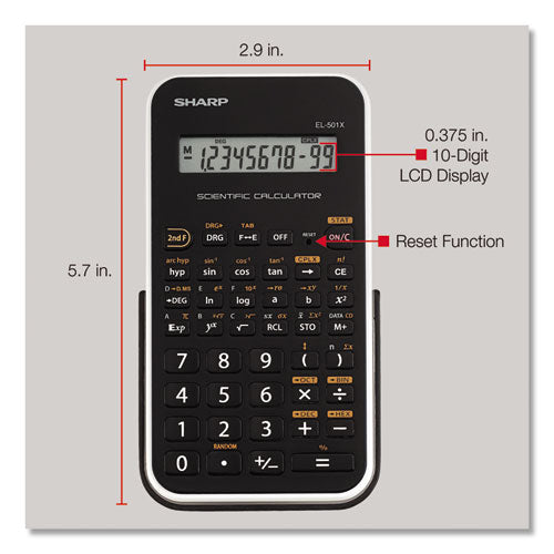 Image of Sharp® EL501X2BWH El-501xbwh Scientific Calculator, 10-Digit Lcd