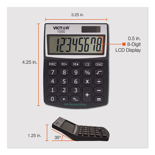 Image of Victor® 1000 1000 Minidesk Calculator, 8-Digit LCD