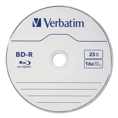 Image of Verbatim® 97238 Bd-R Blu-Ray Disc, 25 Gb, 16x, White, 10/pack