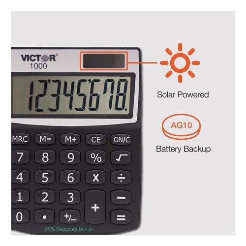 Image of Victor® 1000 1000 Minidesk Calculator, 8-Digit LCD