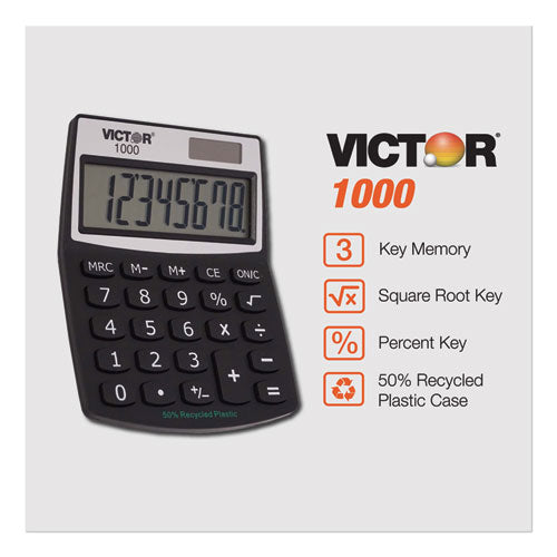 Image of Victor® 1000 1000 Minidesk Calculator, 8-Digit LCD