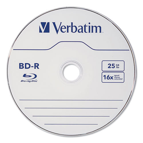 Image of Verbatim® 97457 Bd-R Blu-Ray Disc, 25 Gb, 16x, White, 25/pack