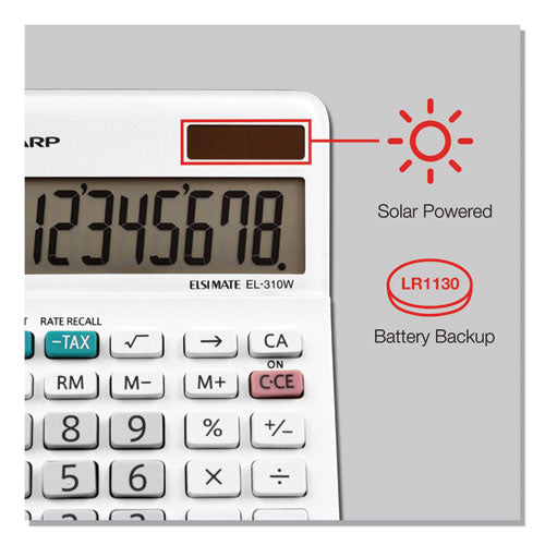 Image of Sharp® EL-310WB El-310wb Mini Desktop Calculator, 8-Digit Lcd