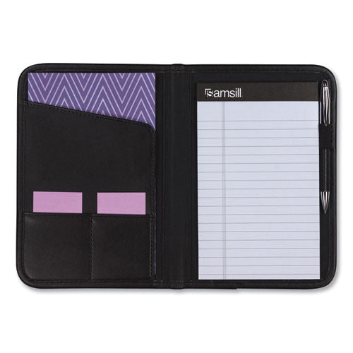 Image of Samsill® 70811 Professional Padfolio, 3/4w X 9 1/4h, Open Style, Black