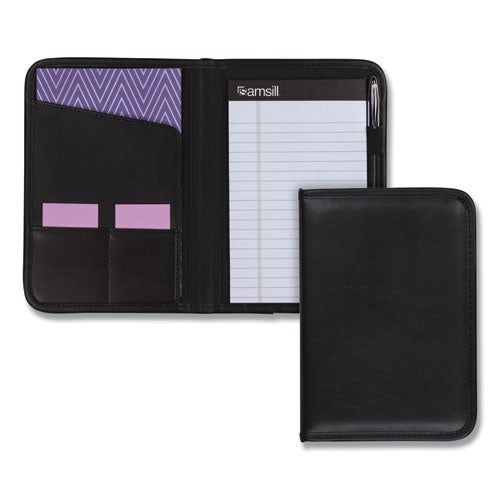 Image of Samsill® 70811 Professional Padfolio, 3/4w X 9 1/4h, Open Style, Black