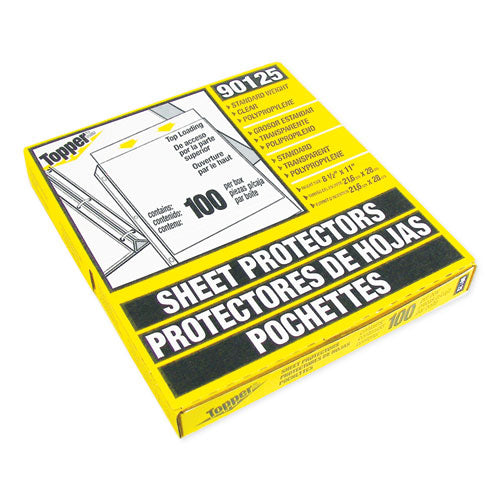 Image of C-Line® 90125 Polypropylene Sheet Protectors, Medium-Duty, Side: 3-Hole Punched, Top Load 8.5 x 11 Insert, Clear Front, 100/Box
