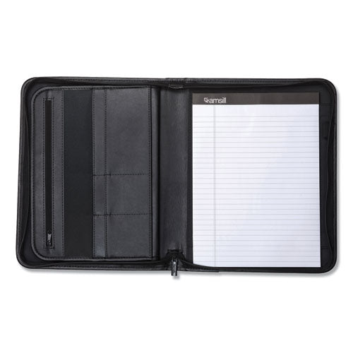 Image of Samsill® 70820 Professional Zippered Pad Holder, Pockets/slots, Writing Pad, Black