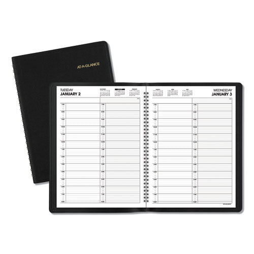 Image of AT-A-GLANCE® 7022205 Two-Person Group Daily Appointment Book, 11 x 8, Black Cover, 12-Month (Jan to Dec): 2025