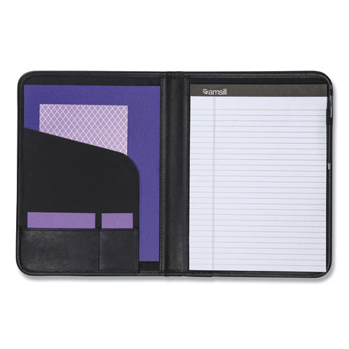 Image of Samsill® 70810 Professional Padfolio, Storage Pockets/card Slots, Writing Pad, Black