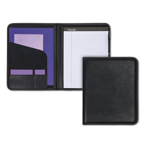 Image of Samsill® 70810 Professional Padfolio, Storage Pockets/card Slots, Writing Pad, Black