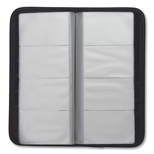 Image of SamsillÂ® Professional Vinyl Business Card File, Holds 160 2 x 3.5 Cards, 4.75 x 10.25, Black