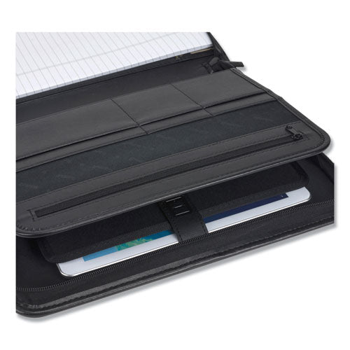 Image of Samsill® 70820 Professional Zippered Pad Holder, Pockets/slots, Writing Pad, Black
