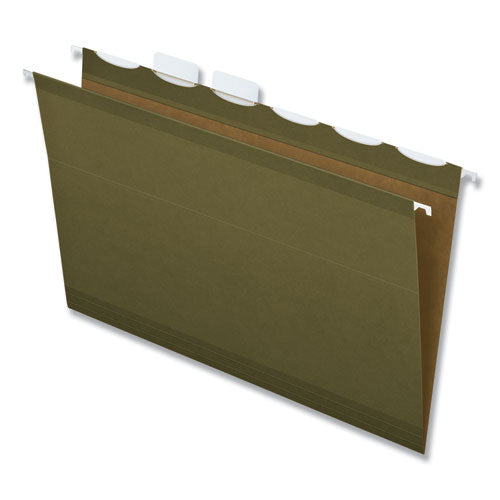 Image of Pendaflex® 42591 Ready-Tab Reinforced Hanging File Folders, Legal Size, 1/6-Cut Tabs, Standard Green, 25/Box