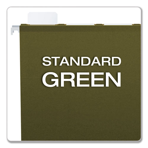 Image of Pendaflex® 42590 Ready-Tab Reinforced Hanging File Folders, Letter Size, 1/5-Cut Tabs, Standard Green, 25/Box