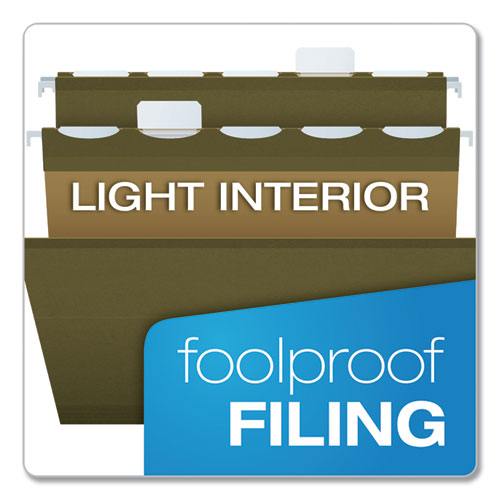 Image of Pendaflex® 42591 Ready-Tab Reinforced Hanging File Folders, Legal Size, 1/6-Cut Tabs, Standard Green, 25/Box