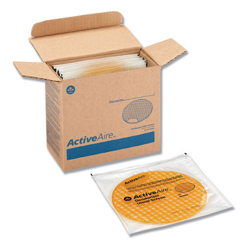 Image of Georgia Pacific® Professional 48271 Activeaire Deodorizer Urinal Screen, Sunscape Mango Scent, Orange, 12/carton