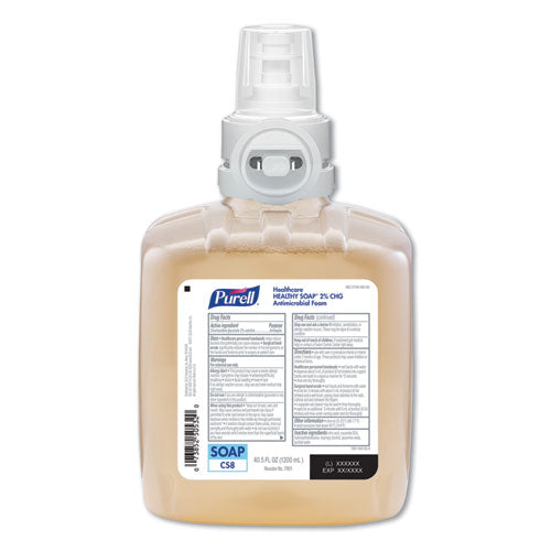 Image of PURELL® 7881-02 Healthy Soap 2.0% CHG Antimicrobial Foam Refill for CS8 Dispensers, Fragrance-Free, 1,200 mL, 2/Carton