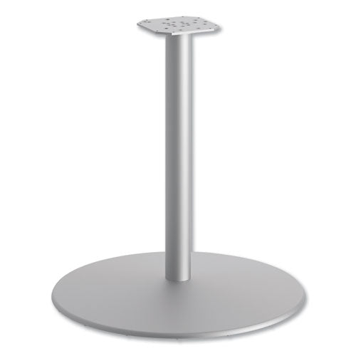 Image of HON® HBTTD30.PR8 Between Round Disc Base for 30" Table Tops, 27.79" High, Textured Silver