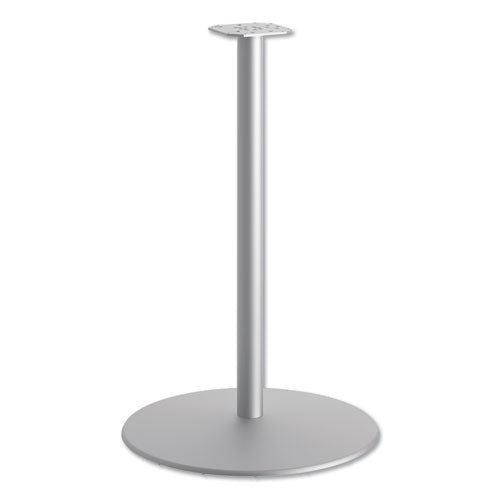 Image of HON® HBTTD42.PR8 Between Round Disc Base for 42" Table Tops, 40.79" High, Textured Silver