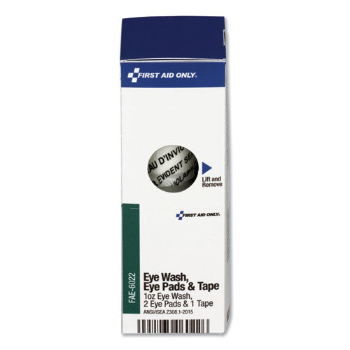 Image of First Aid Only FAE-6022 SmartCompliance Eyewash with Eyepads and Adhesive Tape Refill, 4 Pieces