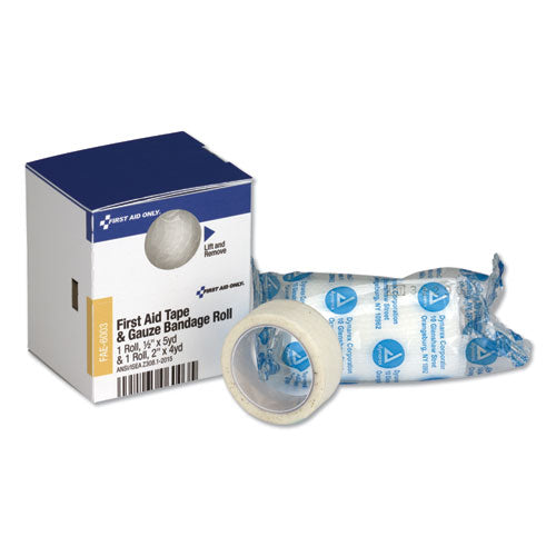 Image of First Aid Only FAE-6003 Smartcompliance First Aid Tape/gauze Roll Combo, 0.5" X 5 Yd Tape, 2" X 4 Yd Gauze