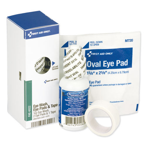 Image of First Aid Only FAE-6022 SmartCompliance Eyewash with Eyepads and Adhesive Tape Refill, 4 Pieces