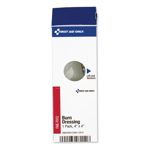 Image of First Aid Only FAE-7012 Smartcompliance Refill Burn Dressing, 4 X 4, White