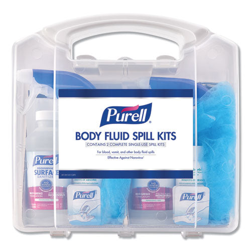 Image of PURELL® 3841-01-CLMS Body Fluid Spill Kit, 4.5" x 11.88" x 11.5", One Clamshell Case with 2 Single Use Refills/Carton