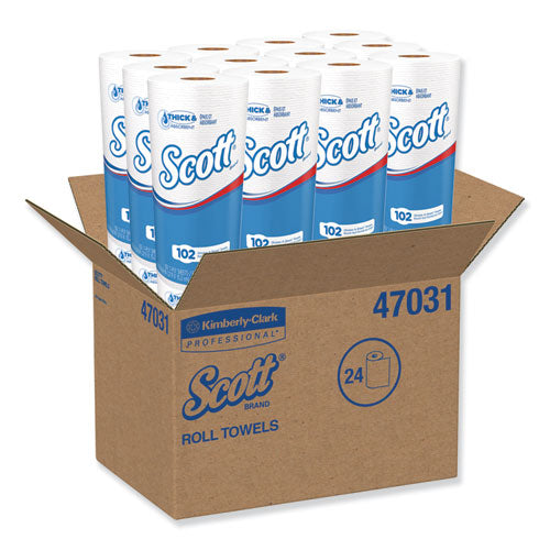 Image of Scott® 47031 Choose-A-Sheet Kitchen Roll Paper Towels, 1-Ply, 4.8 x 11, White, 102 Sheets/Roll, 24/Carton