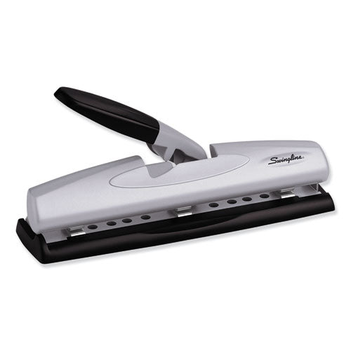 Image of Swingline® A7074026E 12-Sheet Lighttouch Desktop Two- To Three-Hole Punch, 9/32" Holes, Black/silver