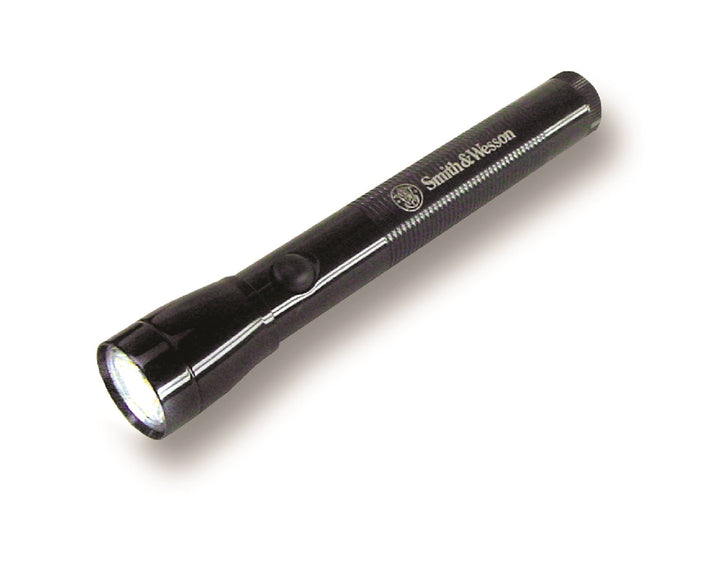 Image of SKILCRAFT® Aluminum Flashlight, 6-1/4" Long, Includes 2 AA Batteries & Belt Holster, Black