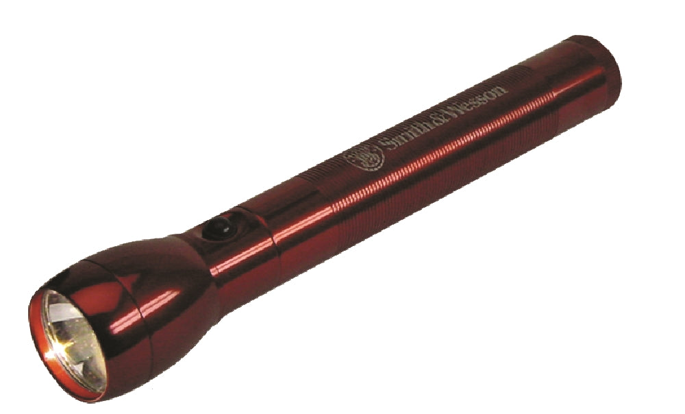 Image of SKILCRAFT® Aluminum Flashlight, 6-1/4" Long, Includes 2 AA Batteries & Belt Holster, Red