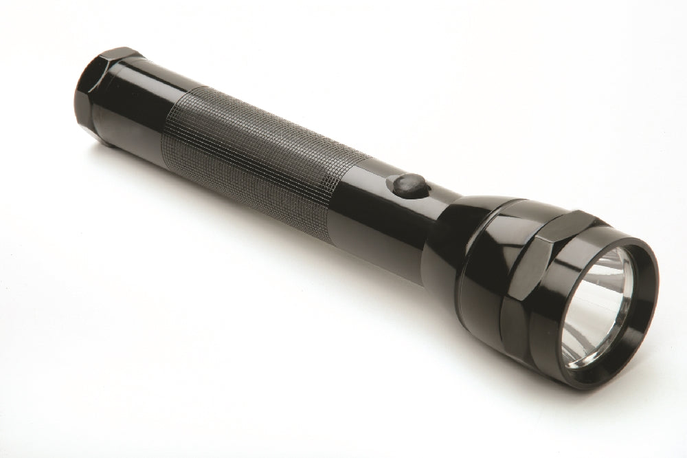 Image of SKILCRAFT® Aluminum Flashlight, 10-1/2" Long, Requires 2 D Batteries, Black