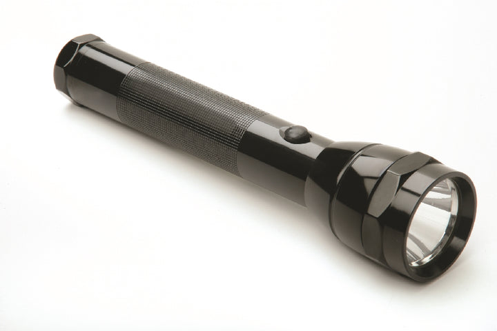 Image of SKILCRAFT® Aluminum Flashlight, 10-1/2" Long, Requires 2 D Batteries, Black