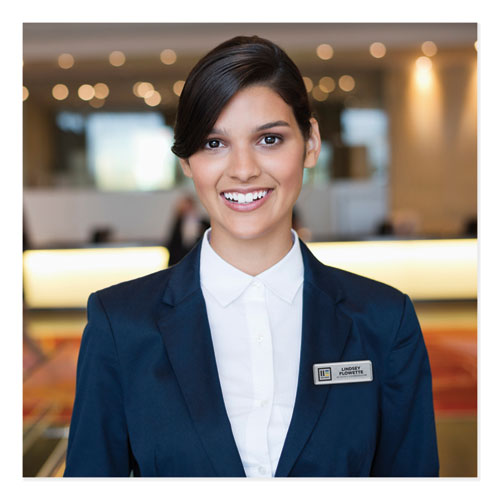 Image of Avery® 71205 The Mighty Badge Name Badge Holder Kit, Horizontal, 3 X 1, Inkjet, Silver, 10 Holders/ 80 Inserts