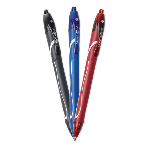 Image of BIC® RGLCG11AST Gel-ocity Quick Dry Gel Pen, Retractable, Fine 0.7mm, Assorted Ink and Barrel Colors, Dozen