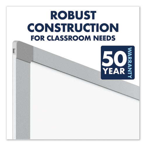 Image of Quartet® PPA408 Porcelain Magnetic Whiteboard, 96" x 48", White Surface, Satin Aluminum Frame