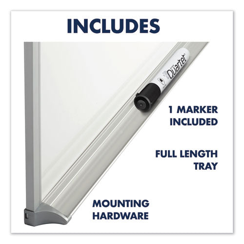 Image of Quartet® PPA408 Porcelain Magnetic Whiteboard, 96" x 48", White Surface, Satin Aluminum Frame