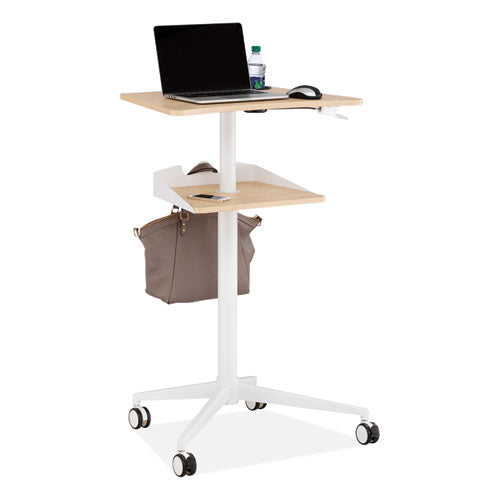 Image of Safco® 1944NA VUM Mobile Workstation, 25.25" x 19.75" x 35.5" to 47.75", Natural/White