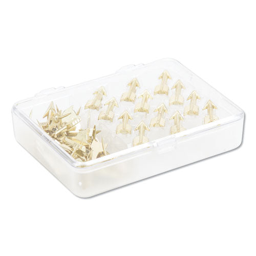 Image of U Brands Fashion Push Pins, Steel, Gold, 0.38", 36/Pack